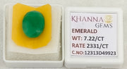 7.22/CT Natural Panna Stone with Govt. Lab Certificate-12313D49923